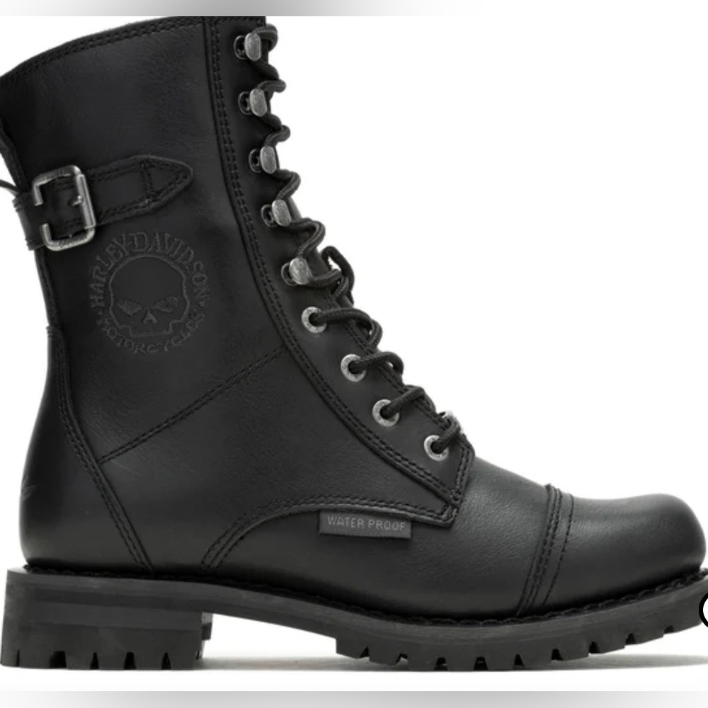 Harley Davidson Leather Waterproof Balsa Skull Riding Boot- size 6.5M